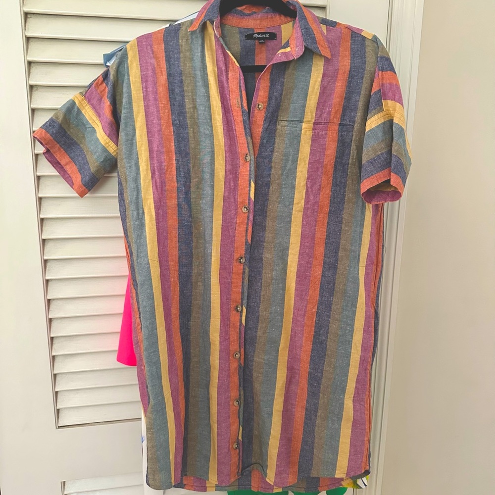 Madewell shirt dress rainbow